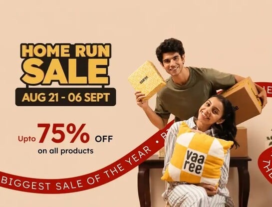 Home Run Sale | Upto 75% Off on all products | Get extra 200 OFF on first APP order