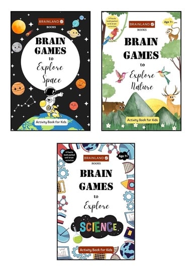 Brain Games Books Combo Pack of 3 | Space Nature Science | Activity Book | Age 7-10 | Birthday Gift