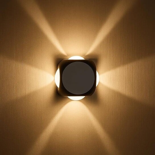 Desidiya® LED Outdoor UP Down Wall Light (Pack of 1) IP-65 Rainproof & Shockproof Alluminium Body 4 Way Exterior Wall Step Light Fixture (Warm White)