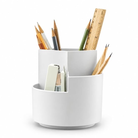 Xacton Desk Organizer 3 Compartments | Pencils Pens Office Supplies | Home Office Study | White