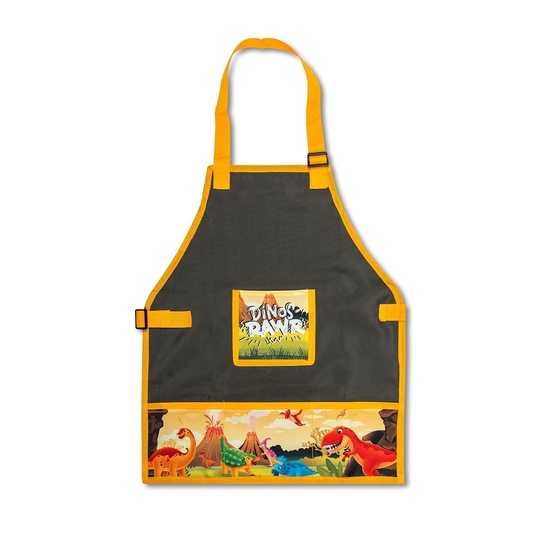 Echo Boomers Kids Waterproof Apron 4 Pockets | Print | Cooking Art School | Age 3-6 Years