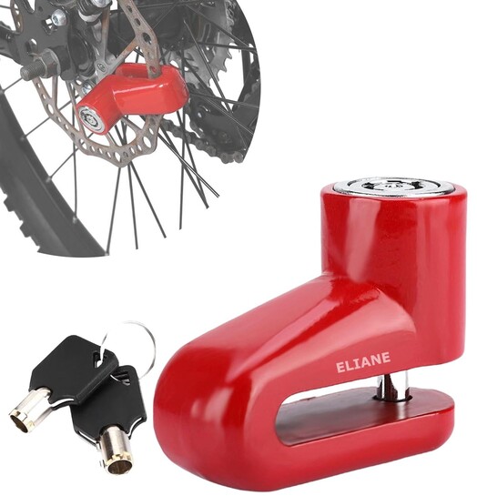Eliane Disc Lock Motorcycle Brake Anti-Theft Waterproof for Motorcycles Bike Scooter Stainless Steel Heavy Duty Painted Finish Anti Theft 7mm Pin Wheel Locking Security Bike Accessories (Random-1Pcs)
