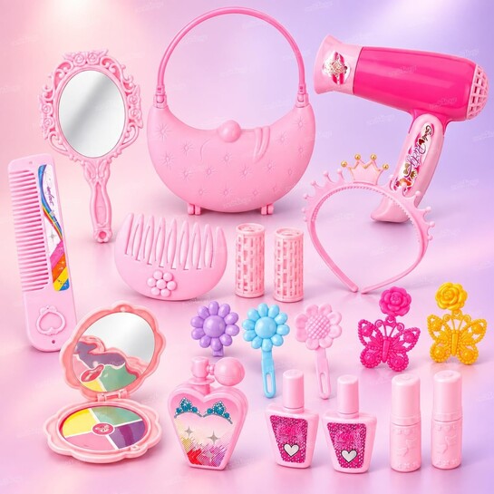 Zest 4 Toyz Kids Makeup Kit for Girls Washable Makeup Set Beauty Hair Design Toy Role Play Cosmetic Kit Toy