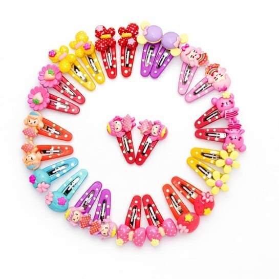 Tic Tac Hair Clips 20 Pcs with Storage Box | 4cm | Multi Design | Baby Girls Toddlers