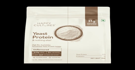 Instamart → Happy Cultures Unflavoured Fermented Yeast Protein Isolate 505 gm at ₹456 & other deals