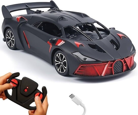 Rechargeable Remote Control Car for Kids|2.4GHz, LED Headlights, Up to 90 to 120 min Non-Stop Play Time, 125ft Remote Range, Type-C Charging,