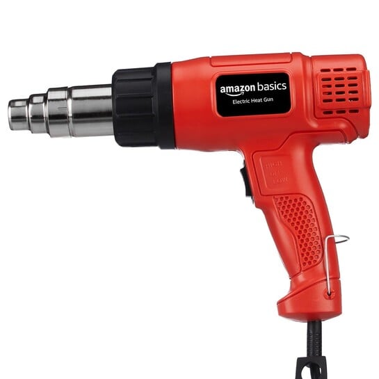 Amazon Basics 1700W Heat Gun | Dual Temperature & Airflow Control | ABS Body | Hot Air Gun for Paint Removal, Plastic Welding & Shrinking | 6 Months warranty | Red