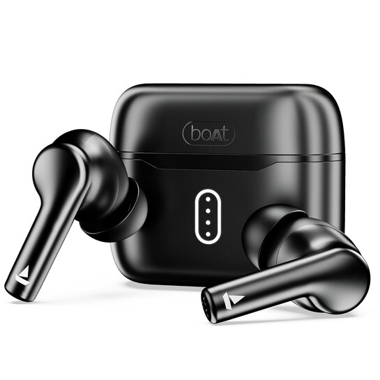 boAt Airdopes 141 Pro Buds, 13mm Drivers, Metallic Finish, 60HRS Battery, 4Mics ENx, Fast Charge, IPX5, v5.3 Bluetooth Earbuds, TWS Ear Buds Wireless Earphones with mic (Obsidian Black)