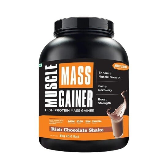 Mass Gainer Enhanced Muscle Mass with 30g Protein | 3kg/6.6lbs |Chocolate Flavour