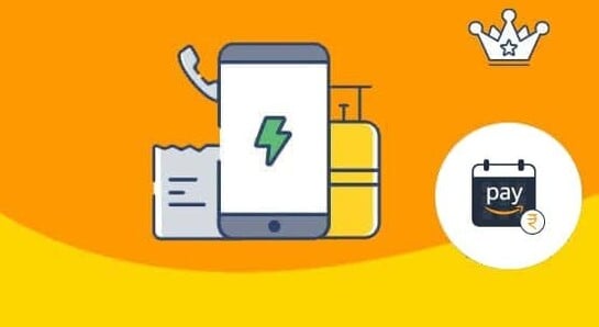 Amazon Pay Later - Recharge/Bill GET UP TO ₹10 BACK Min order: ₹20