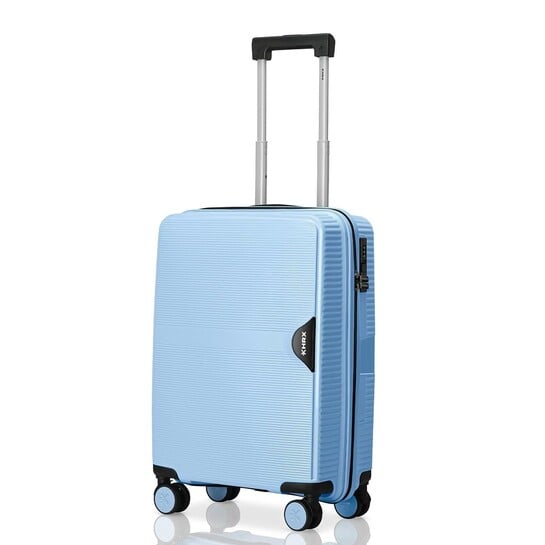HRX Parabola Cabin Size Light Blue Polypropylene Hard Shell Suitcase - Premium Travel Trolley Bag with 8 Spinner Wheels, Number Lock & Water Resistant Body