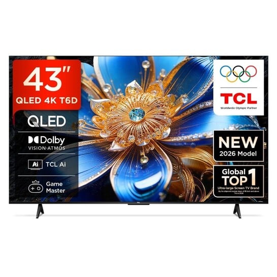 TCL T6D 109.22 cm (43 inch) QLED Google TV, 43T6D, Black[coupon: SJMIBD3]