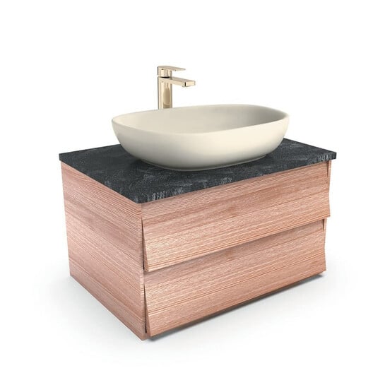 [HDFC credit card : 12 month EMI] Kohler 30459IN-MWF Luxe Wall Mount Bathroom Vanity 750mm with 5 years warranty | Natural Oak Wood Finish Storage Cabinet | High Density Moisture Resistant HDHMR Material