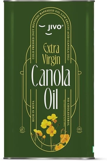 JIVO Extra Virgin Canola Edible Oil 3 Litres | Vitamin A & D Fortified Cooking Oil | Canada Imported MUFA-Rich Oil | Ideal for Roasting, Frying, Baking & All Types of Cuisines