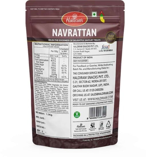 Haldiram's Navrattan Namkeen 1.5kg @206