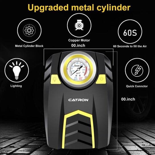 Catron 150 psi Tyre Air Pump for Car & Bike (Bleeder Valve Present)