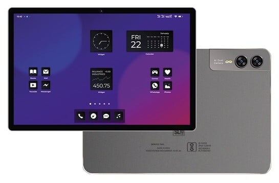 DOMO Slate SL40 2C 10 Inch Android Tablet, IPS Display, 4G Dual SIM, 4GB RAM, 32GB Storage (Expandable to 1TB), Octa-Core Processor, GPS, WiFi, Bluetooth, for Students Foundation Exams (Grey)