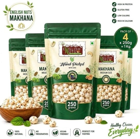 Click to enlarge ENGLISH NUTS HANDPICKED MAKHANA 1KG Makhana