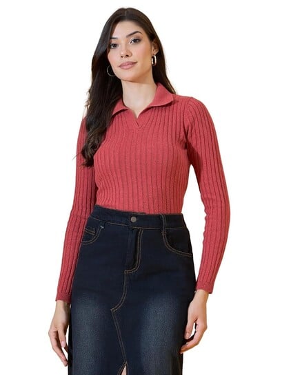 Click to enlarge 98 Degree North Women Spread Collar Sweater-G1571-BLACK