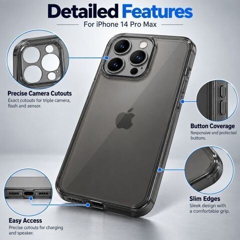 Click to enlarge iPhone 13 Pro Max black Transparent cover @ Just ₹158