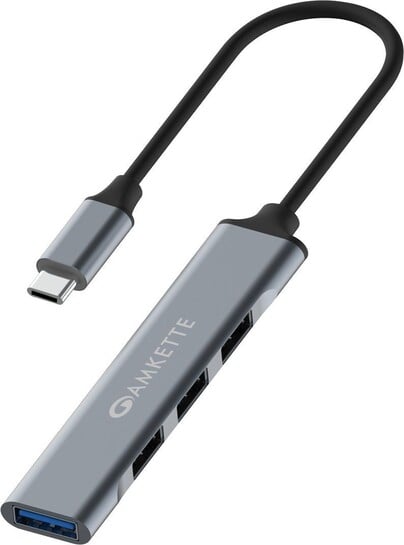 Click to enlarge AMKETTE Type C 4-Port USB 3.0 with 5Gbps Speed, Sleek Metal Desig...more