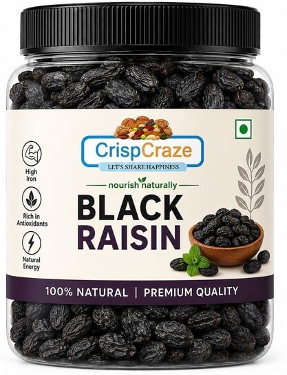Black Raisins Kishmish | Seedless Dry Fruit (1 x 2500 g)
