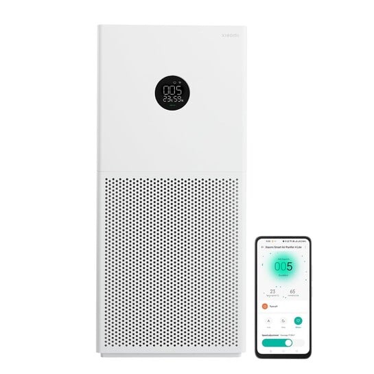 Xiaomi Air Purifier 4 Lite|160 Sq.ft. in 6 mins|3Stage HighEfficiencyFilter| laser sensor|AQI Monitor|360 m3/hr CADR covers 640 sq.ft.|App+Voice control|Realtime filter usage|1yr replacement warranty