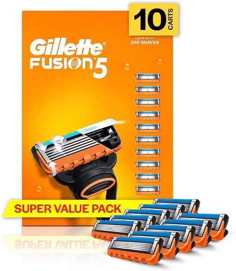 Gillette Fusion 5 Shaving Razor Blades for Men 10 Cartridges @ ₹2020
