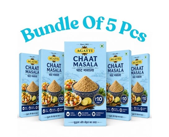 Agatti Premium Chaat Masala Blend with Amchur & Black Salt (5 Pack)