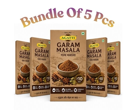 Agatti Authentic Whole Spice Garam Masala Powder (5 Pack Bundle)