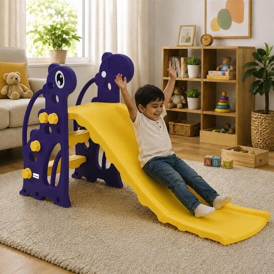 Solimo Giraffe 2-in-1 Garden Slide for Kids-Amazon Brand