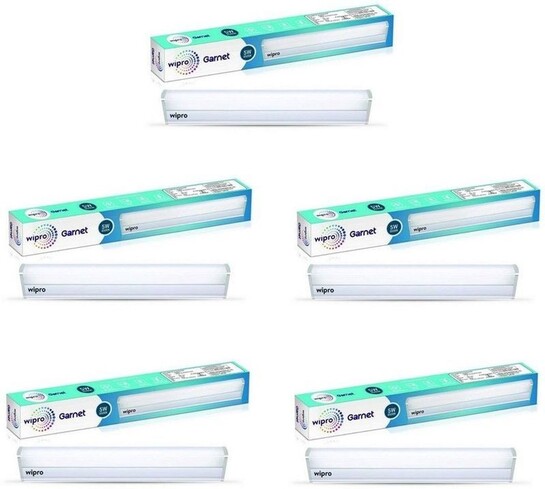 Wipro 5 Watt LED tubelight Batten (Color-White/6500K,Size: 1 feet)- Pack of 5 5 W 27.5 cm Tube Light (White, Pack of 5)