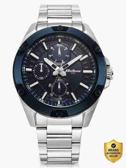 Titan Octane Multifunction Blue Dial Silver Stainless Steel Strap Analog Watch - Men (@4369)