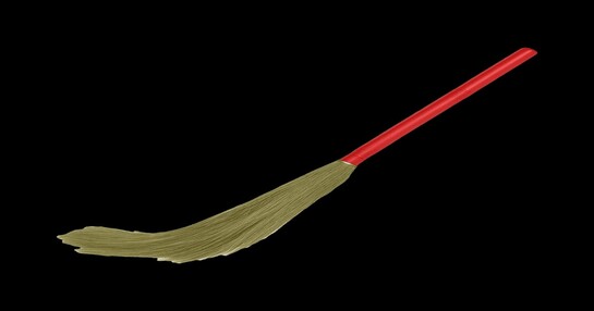 Click to enlarge Instamart - Capsicum Broom Phool Jhadu Natural Grass with Heavy Duty Plastic Handle (Red, Green, for Home and Office Easy Floor Cleaning)