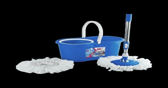Cello Microfiber Kleeno Compacto Spin Mop with 2 Refill (Blue) on Instamart