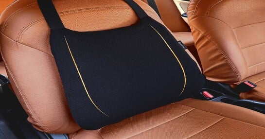 Click to enlarge betterhood Ergonomic Memory Foam Lumbar Backrest Seat Cushion for Car (Black) on Instamart