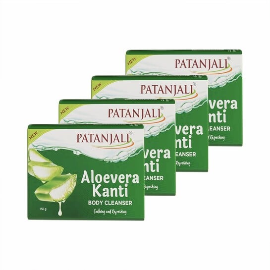 Patanjali Aloe Vera Kanti Body Cleanser Soap (150g, Pack of 4) (@ Lowest, More offers check inside)