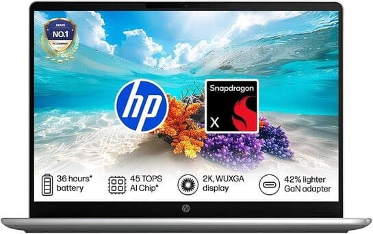 HP Omnibook 3, Snapdragon X Processor 45 Tops (8GB LPDDR5x,512GB SSD) 2K WUXGA
