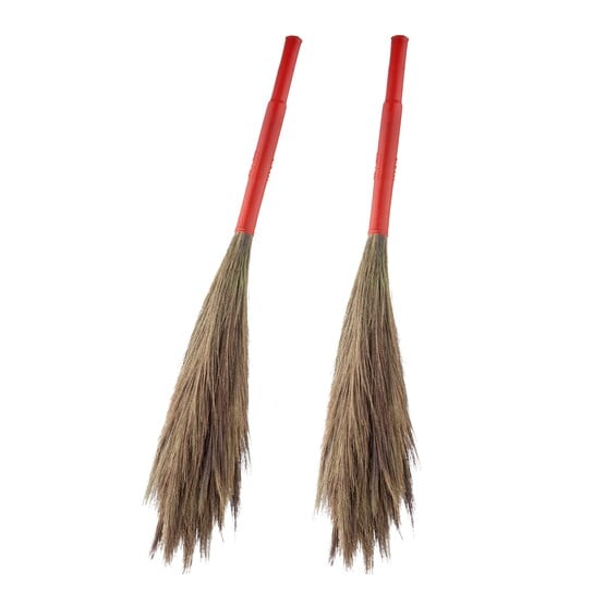 Mast Magic 565 Grass Broom Pk of 2| 42 inch Long Broom | Natural Assam Garo Hills Grass | Eco-Friendly, Handcrafted, Lightweight