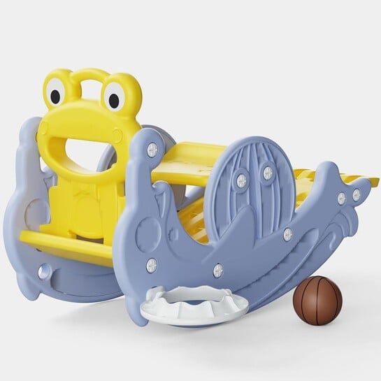 Click to enlarge 3-in-1 Slide, Rocker & Basketball for Kids (18 Months – 4 Years)