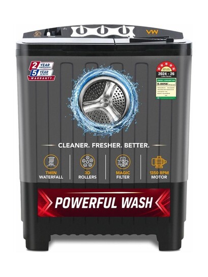 Click to enlarge VW 7.5 kg Semi Automatic Top Load Black