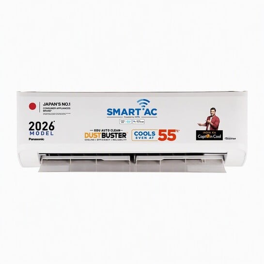 Panasonic 1.5 Ton 3 Star Premium Wi-Fi Inverter Smart Split AC (Matter/MirAIe, AI, DustBuster, 55°C Oper., Copper Condenser, 8in1 Convertible