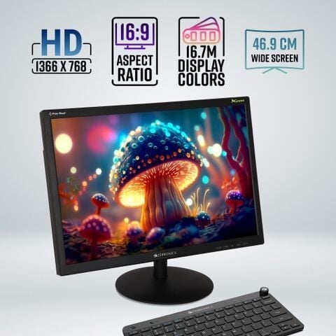ZEBRONICS V-Series 46.99 cm (19 inch) HD LED Backlit TN Panel HDMI, VGA Input, HD 1366 x 768, 16.7M Colors, Glossy Panel, Slim Design, Wall Mountable Monitor (ZEB-V19HD LED) (Response Time: 8 ms, 60 Hz Refresh Rate)