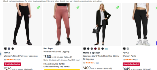 Click to enlarge PUMA Women's Fitted High-Waist Activewear Leggings | Stretch Polyester Workout Tights for Gym & Athleisure (Black)
