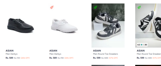 ASIAN Men's Round Toe Colourblocked Casual Sneakers start (599)