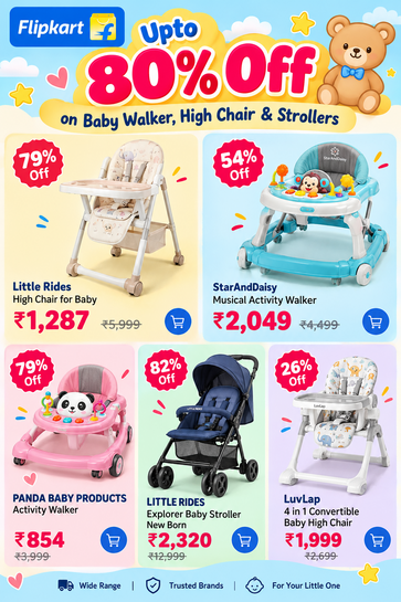 Click to enlarge Upto 82% Off on Baby Walker, High Chair & Strollers