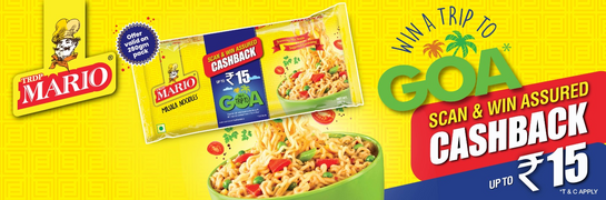 TRDP Mario: Scan & win assured cashback up to ₹15 and a Trip to Goa
