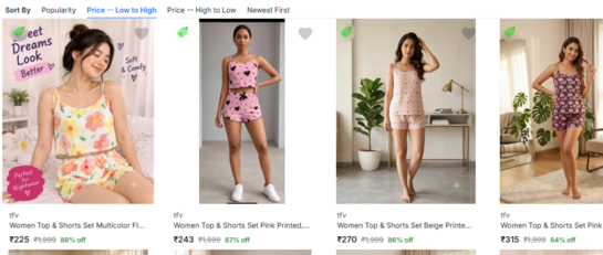 Tfv Women's Night Suits upto 88% off