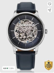 Titan Automatic Midnight Blue Dial Blue Leather Strap Analog Watch - For Men 90195SL01,NU90195SL01 on Flipkart