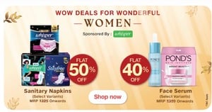 Wow deals for wonderful WOMEN Stayfree Secure Nights Cottony XXL Sanitary Pads 40 pcs